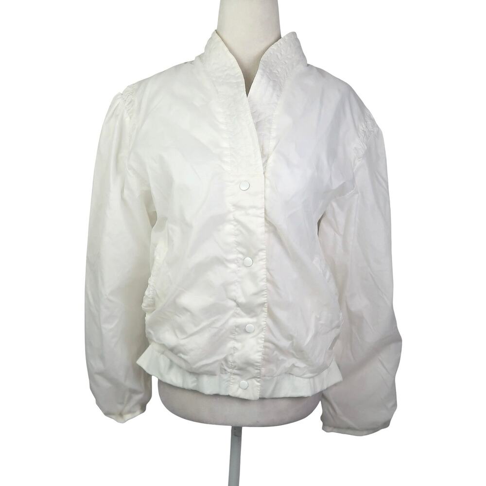 Vintage 90s Windy Weather White Windbreaker Jacket M